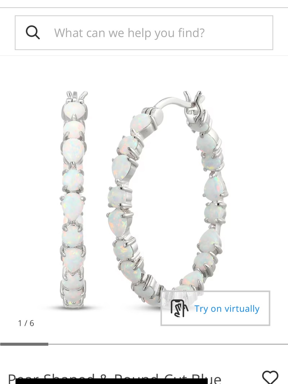 Opal Hoop Earrings in White Opal and Silver